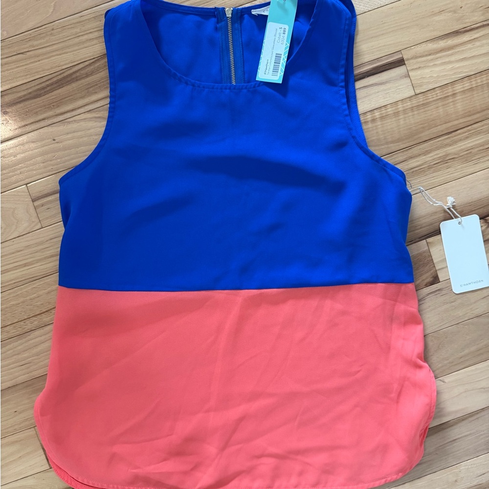 41 Hawthorn Vibrant Blue and Coral Tank Top